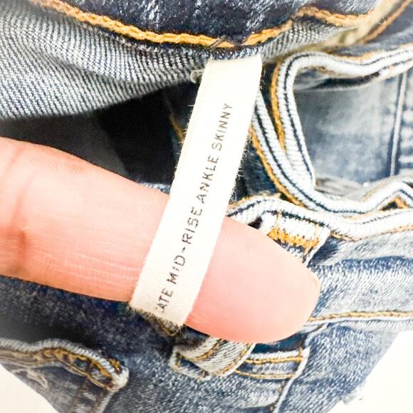 Rag & Bone Cate Mid-Rise Ankle Skinny Denim Jeans Devi Wash Size 30 - Picture 8 of 9
